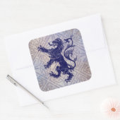 Scottish Rampant Lion Navy Blue Celtic Knot Quadratischer Aufkleber (Umschlag)