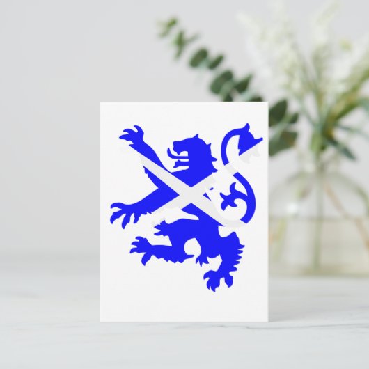 Scottish Rampant Lion Postkarte (Stehend Vorderseite)
