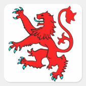 Scottish Rampant Lion Quadratischer Aufkleber (Vorderseite)