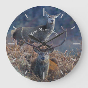 Scottish Red Deer Große Wanduhr