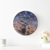Scottish Red Deer Stag Große Wanduhr (Zuhause)
