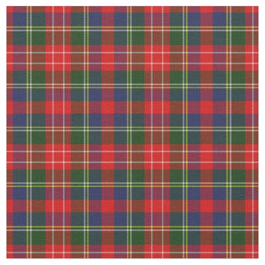 Scottish Red Green Kariert Tartan Fabric Stoff (Nahaufnahme)