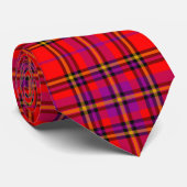 Scottish Red Lila Orange Tartan Kariert Pattern Krawatte (Gerollt)