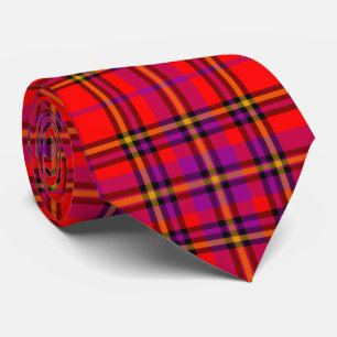 Scottish Red Lila Orange Tartan Kariert Pattern Krawatte