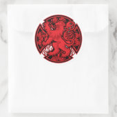 Scottish Red Lion Cross Runder Aufkleber (Tasche)