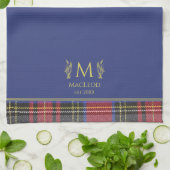 Scottish Red Tartan Customized Individuelle Name B Geschirrtuch (Gefaltet)