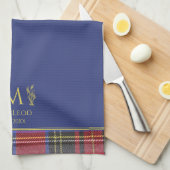 Scottish Red Tartan Customized Individuelle Name B Geschirrtuch (Viertel Falte)