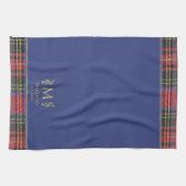 Scottish Red Tartan Customized Individuelle Name B Geschirrtuch (Horizontal)