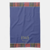 Scottish Red Tartan Customized Individuelle Name B Geschirrtuch (Vertikal)