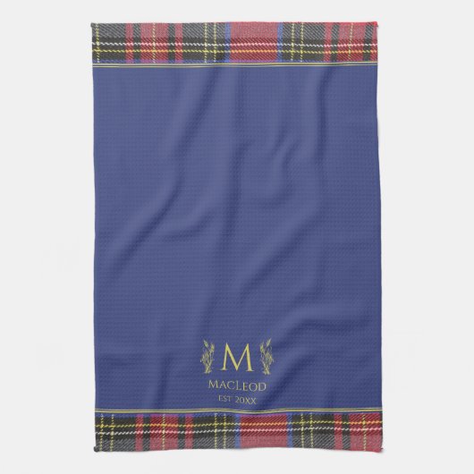 Scottish Red Tartan Customized Individuelle Name B Geschirrtuch (Vertikal)