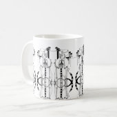 Scottish Rennie Mackintosh inspirierte Tasse (Vorderseite Links)