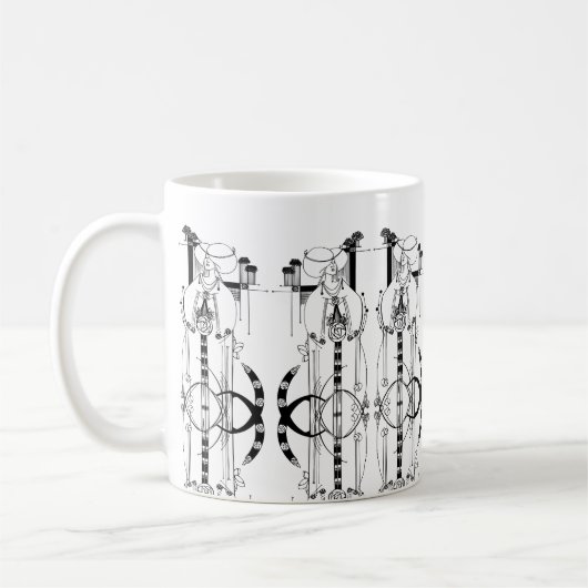 Scottish Rennie Mackintosh inspirierte Tasse (Links)