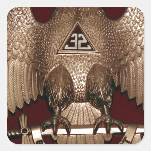 Scottish Rite 32 Grad Mason Double Eagle Red Quadratischer Aufkleber (Vorderseite)