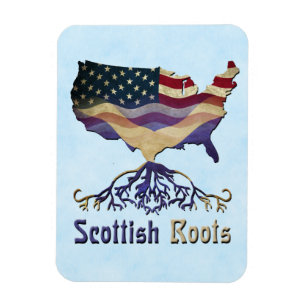 Scottish Roots, American Map Flexi Magnet