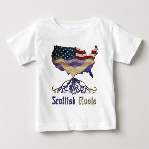 Scottish Roots USA Flag Heritage Baby T-shirt