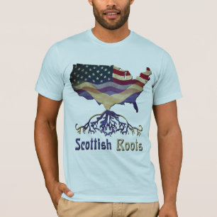 Scottish Roots USA Flag Heritage T-Shirt