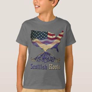 Scottish Roots USA Flag Heritage T-Shirt