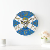 Scottish Rose Thistle Flag Personalize Große Wanduhr (Zuhause)