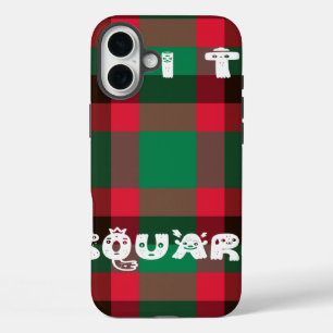 Scottish Royal Checkered Tartan Kariert mit Text iPhone 16 Plus Hülle