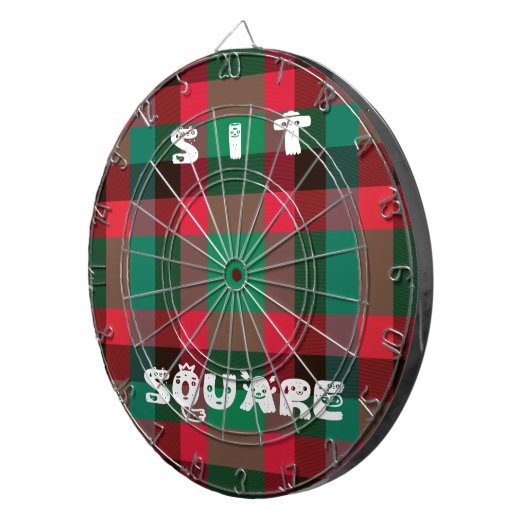 Scottish Royal Checkered Tartan Kariert mit Text Dartscheibe (Vorderseite rechts)