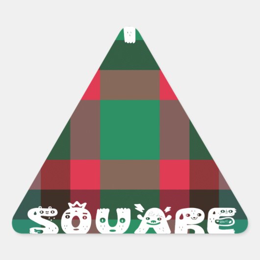 Scottish Royal Checkered Tartan Kariert mit Text Dreieckiger Aufkleber (Vorderseite)