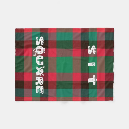 Scottish Royal Checkered Tartan Kariert mit Text Fleecedecke (Vorderseite (Horizontal))