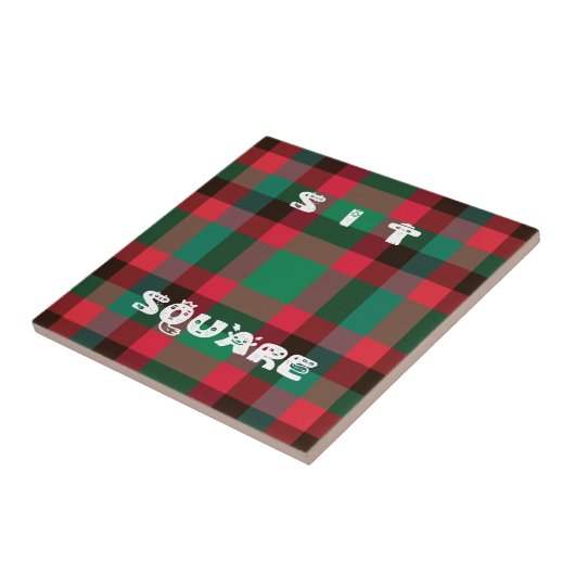Scottish Royal Checkered Tartan Kariert mit Text Fliese (Seite)