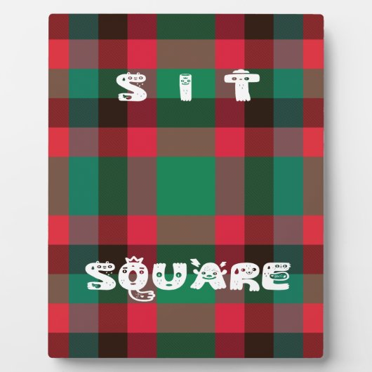 Scottish Royal Checkered Tartan Kariert mit Text Fotoplatte (Vorderseite)
