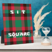 Scottish Royal Checkered Tartan Kariert mit Text Fotoplatte (Seite)