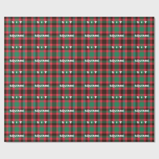 Scottish Royal Checkered Tartan Kariert mit Text Geschenkpapier (Flach)