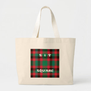 Scottish Royal Checkered Tartan Kariert mit Text Jumbo Stoffbeutel