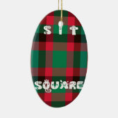 Scottish Royal Checkered Tartan Kariert mit Text Keramik Ornament (Rechts)