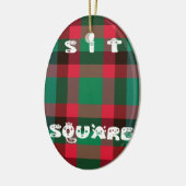 Scottish Royal Checkered Tartan Kariert mit Text Keramik Ornament (Links)