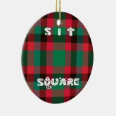 Scottish Royal Checkered Tartan Kariert mit Text Keramik Ornament (Rechts)