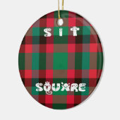 Scottish Royal Checkered Tartan Kariert mit Text Keramik Ornament (Links)