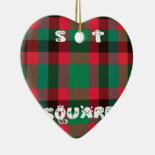 Scottish Royal Checkered Tartan Kariert mit Text Keramikornament (Rechts)