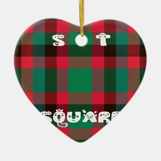 Scottish Royal Checkered Tartan Kariert mit Text Keramikornament (Vorne)