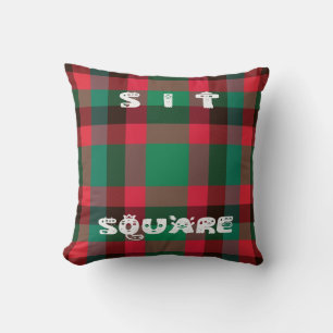 Scottish Royal Checkered Tartan Kariert mit Text Kissen