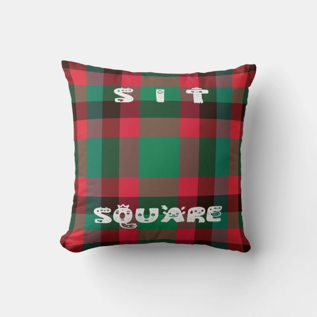 Scottish Royal Checkered Tartan Kariert mit Text Kissen (Vorderseite)