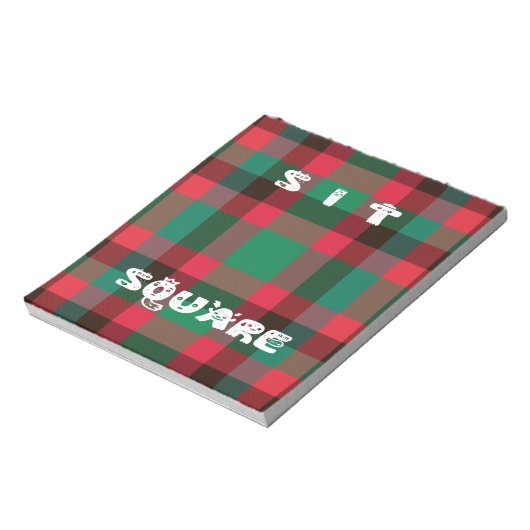 Scottish Royal Checkered Tartan Kariert mit Text Notizblock (Rotiert)