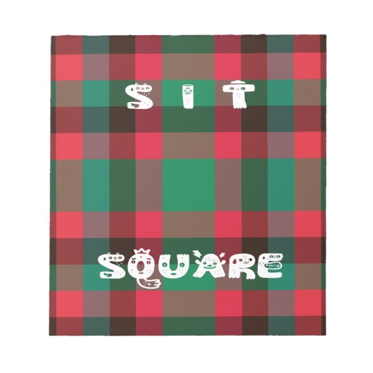 Scottish Royal Checkered Tartan Kariert mit Text Notizblock (Vorderseite)