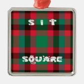 Scottish Royal Checkered Tartan Kariert mit Text Ornament Aus Metall (Vorne)
