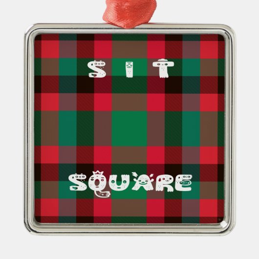 Scottish Royal Checkered Tartan Kariert mit Text Ornament Aus Metall (Vorne)