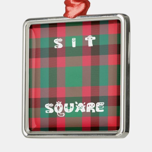 Scottish Royal Checkered Tartan Kariert mit Text Ornament Aus Metall (Links)