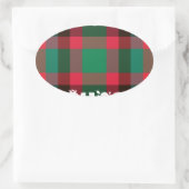 Scottish Royal Checkered Tartan Kariert mit Text Ovaler Aufkleber (Tasche)