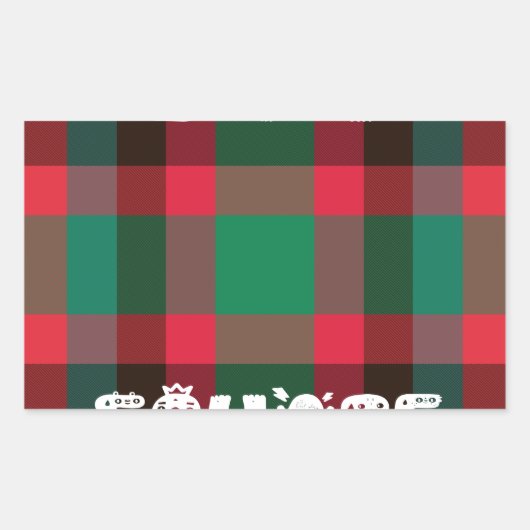 Scottish Royal Checkered Tartan Kariert mit Text Rechteckiger Aufkleber (Vorderseite)