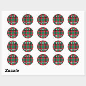 Scottish Royal Checkered Tartan Kariert mit Text Runder Aufkleber (Blatt)
