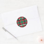 Scottish Royal Checkered Tartan Kariert mit Text Runder Aufkleber (Umschlag)