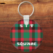 Scottish Royal Checkered Tartan Kariert mit Text Schlüsselanhänger (Vorderseite)