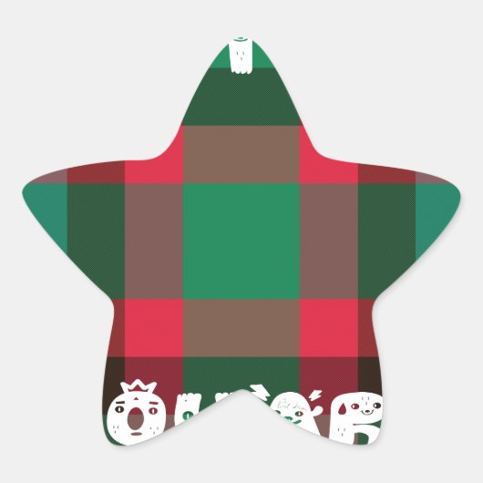 Scottish Royal Checkered Tartan Kariert mit Text Stern-Aufkleber (Vorderseite)